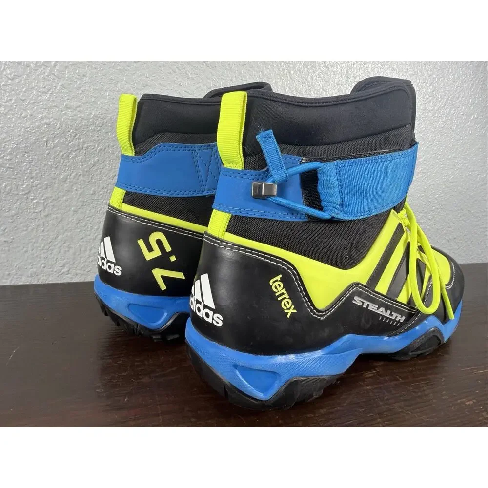 Terrex Adidas Hydro Lace Yellow Blue Outdoor Hiking Trail Boot Waterproof Size 8